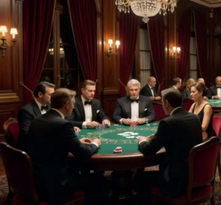 Ambiance casino hors-ligne avec tables de jeu élégantes