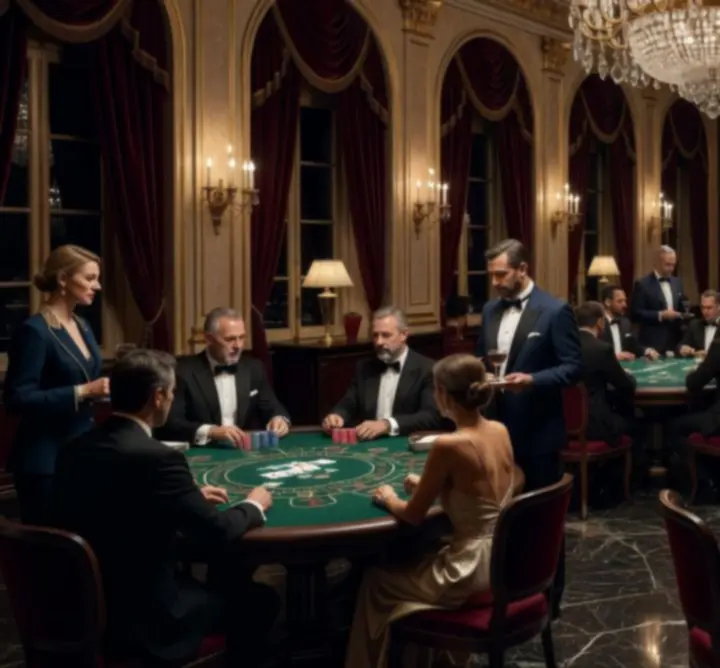 Ambiance casino Monte-Carlo recréée lors d'un événement en France
